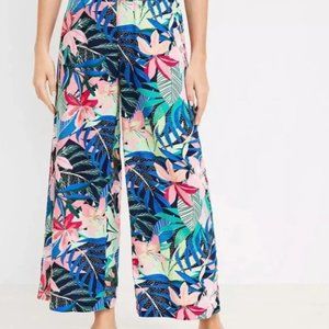 Fluid Wide Leg Crop Pants In Palm from LOFT